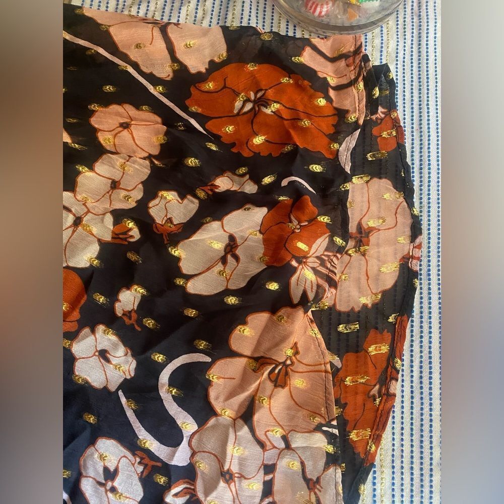 J. CREW COLLECTION MIXED PRINT TIE FRONT LUREX MAXI DRESS SZ SMALL - Picture 12 of 15